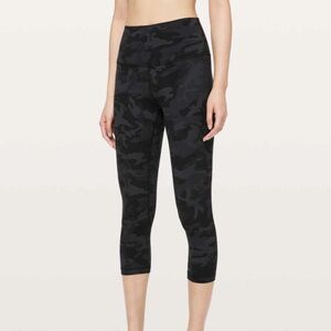 Lululemon Align Crop *21" Incognito Camo Multi Black Grey Size 4